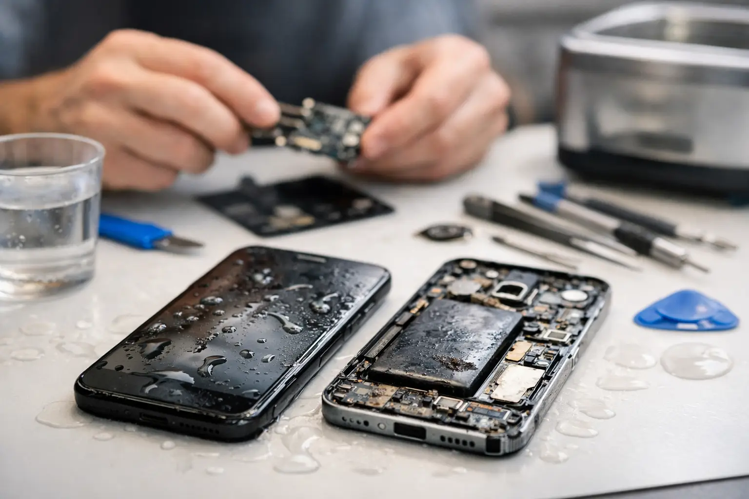 Water Damaged Phone Repair Example Explained